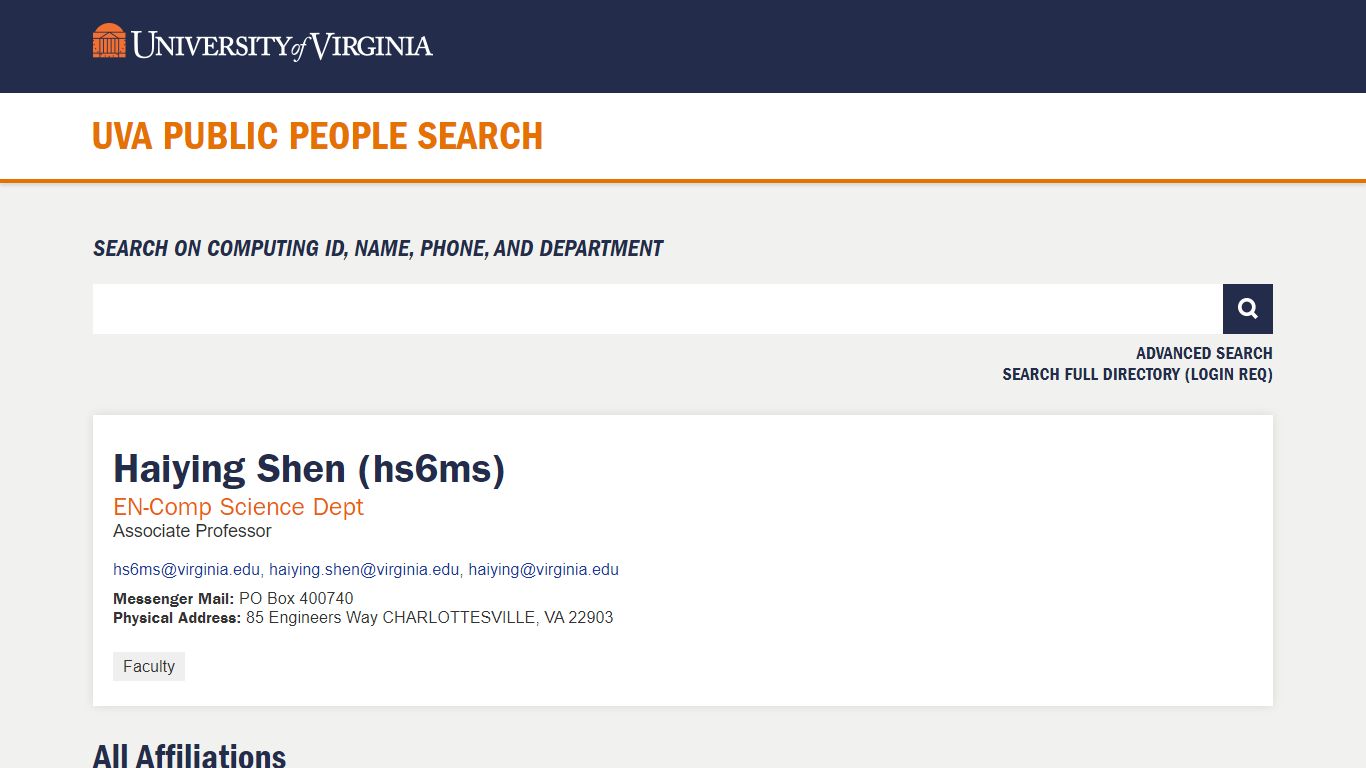 | UVA Public People Search, U.Va.